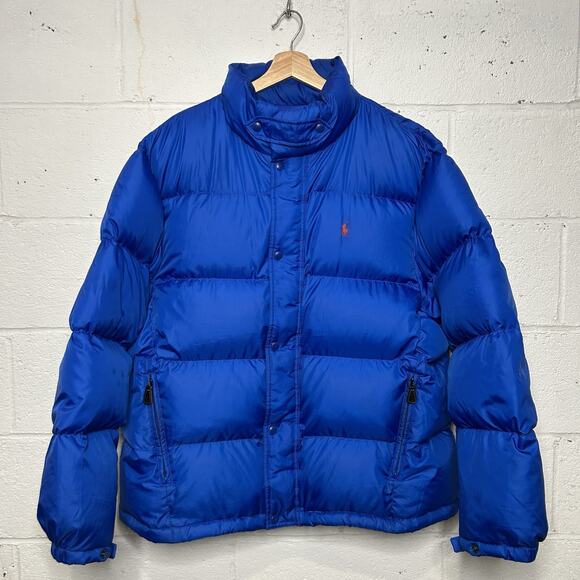 Vintage Polo Ralph Lauren Goose Down Puffer Jacket “Blue” - Picture 1 of 8